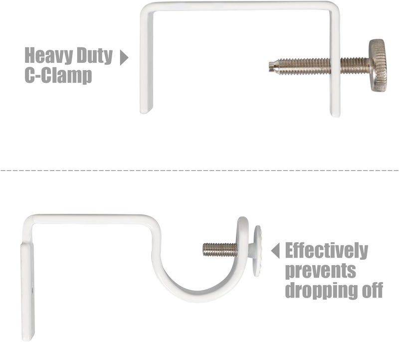 INSFITY Outside Mounted Blinds Curtain Rod Bracket (Only Fit for 1.3-2 inches Rectangle Headrail) No Drill No Tools Required (Patent Depending) - Image 4
